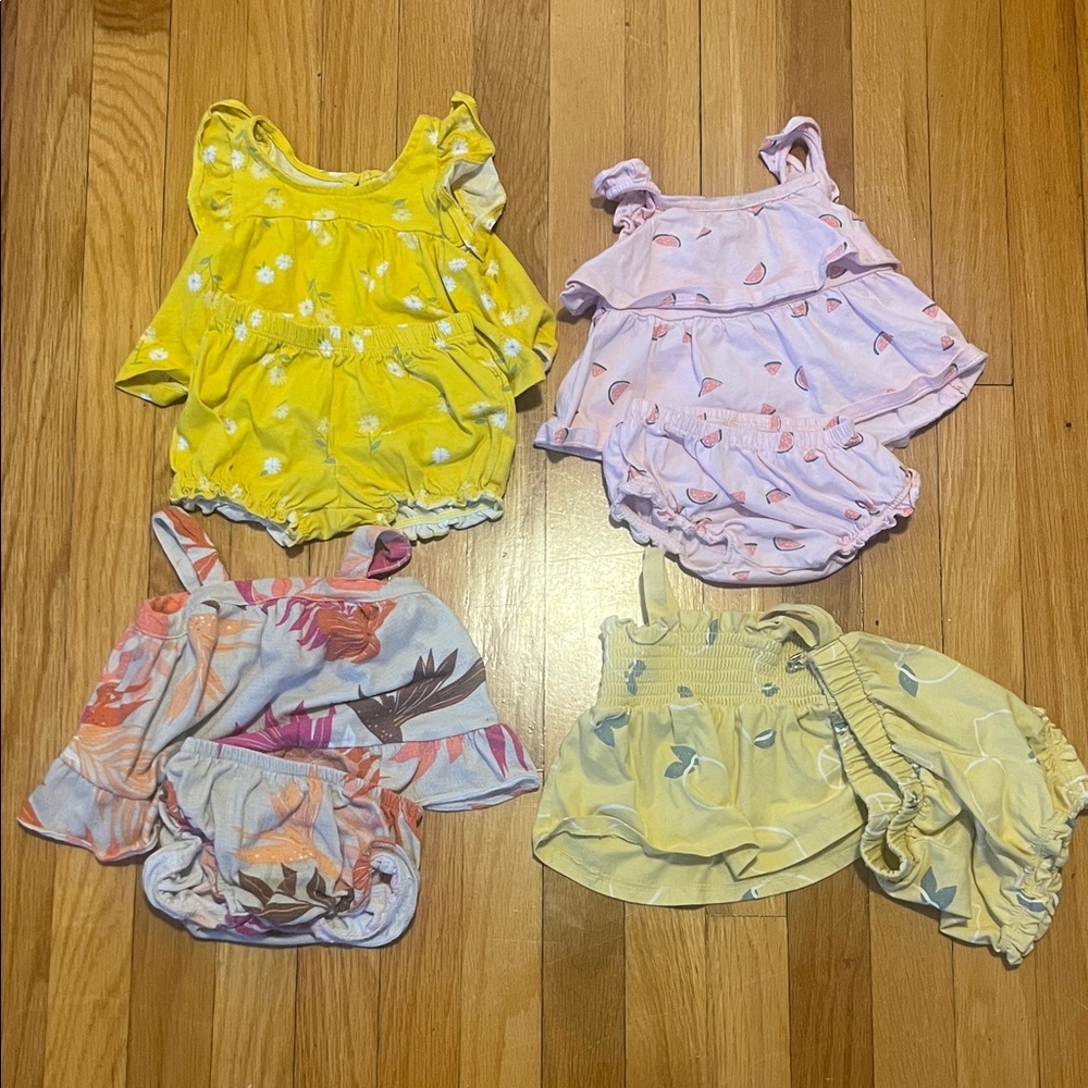 Carter's Floral and Pastel Tank Top and Diaper Covers Sets